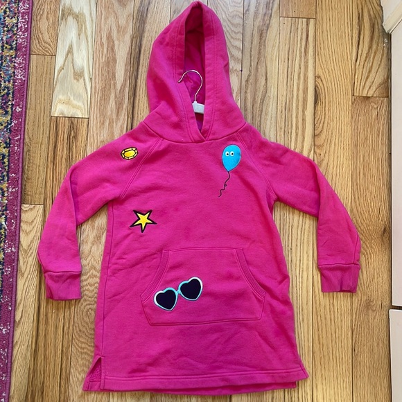 Long dark pink sweatshirt with cute embroidery - Picture 1 of 2